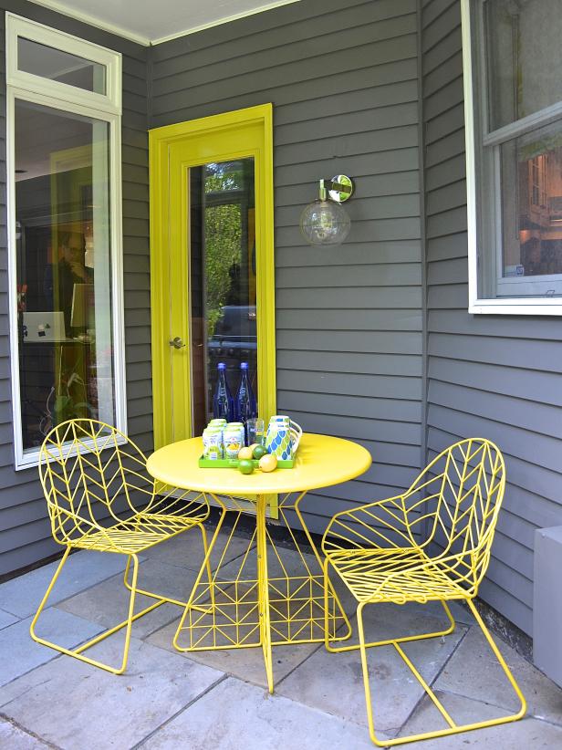 Neon Yellow Patio Set Enlivens Colonial, Yellow Patio Set