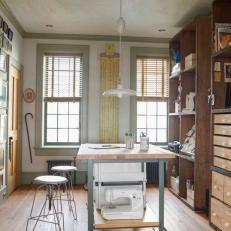 Eclectic, Functional Workroom in Historic Brooklyn Townhouse