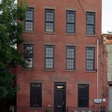 Brick Facade of Restored Brooklyn Townhouse