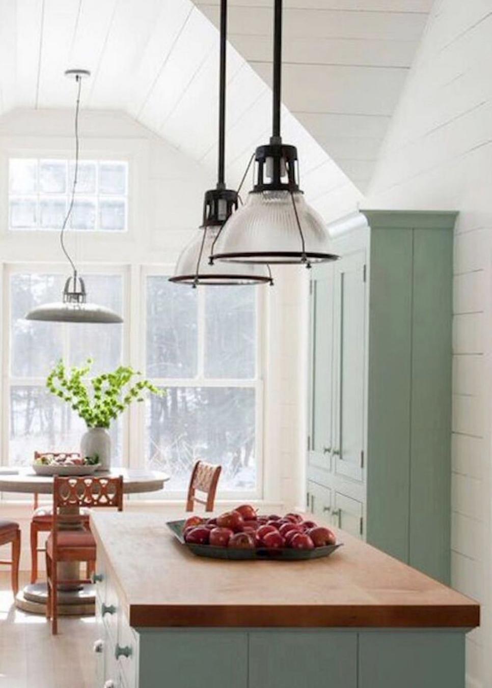 Glass Pendant Lights Over Kitchen Island | HGTV