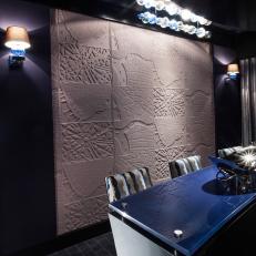 Artistic Soundproofing Panel in Home Theater