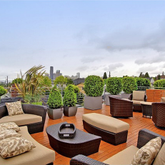 Rooftop Deck With Wicker Sofas