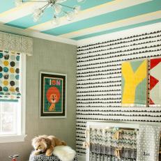 A Mix of Patterns & Color in Boy's Nursery