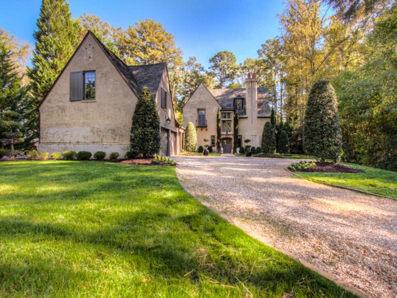 European-style Home and Driveway