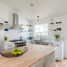 Neutral Country Open Plan Kitchen and Apples