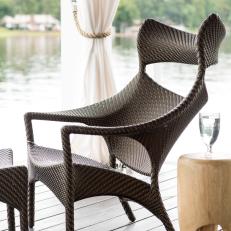 Curved, Wicker Armchair