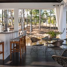 Dining Area & Bar on Elevated, Lakeside Deck