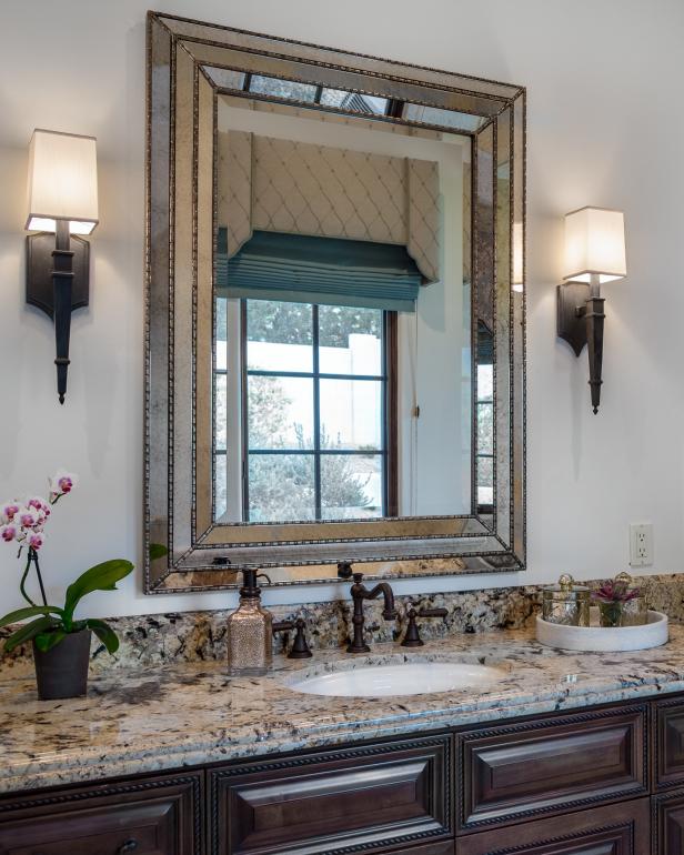 Master Bathroom Vanity With Large Mirror | HGTV
