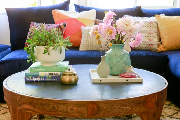 Coffee Table With Bouquets