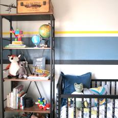 Tall Shelf and Crib in Nursery