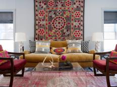 Multicolor Eclectic Living Room 
