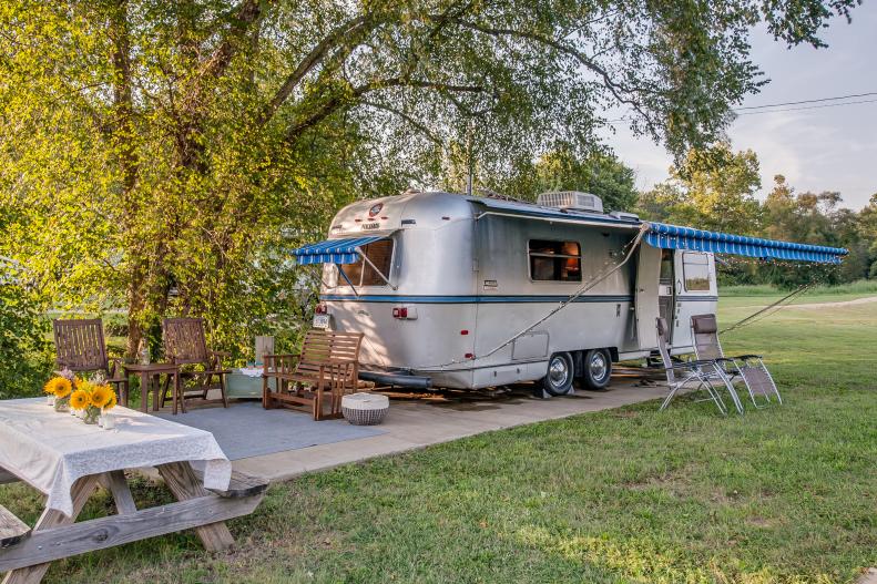 Airstream Trailer With Awning