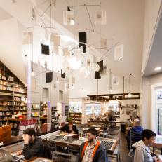 Custom Mobile Dangles Above Cafe Dining Area