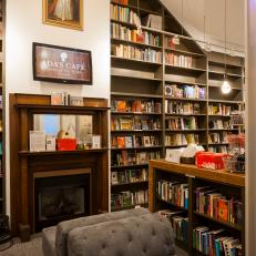 Bookstore Boasts Vintage Wood Mantel