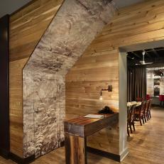 Restaurant Entry With Rustic, Nature-Inspired Feel