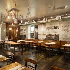 Second-Story Dining Room Features Upcycled Chandelier
