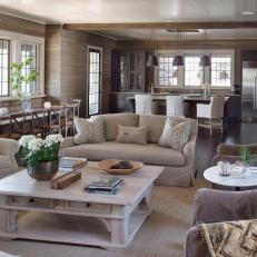 Transitional Living Room With Country Flair