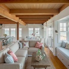 Beach Cottage Living Room Offers Plenty of Seating