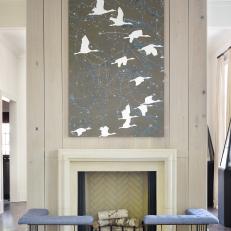 Bird Artwork Sets the Tone for Nature-Inspired Living Room