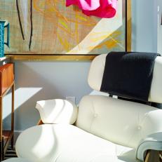 White Eames Chair in Apartment Living Room