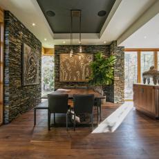Stacked Stone Dominates Nature-Inspired Dining Room
