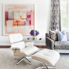 Artwork Adds Pizzazz to Contemporary Seating Area