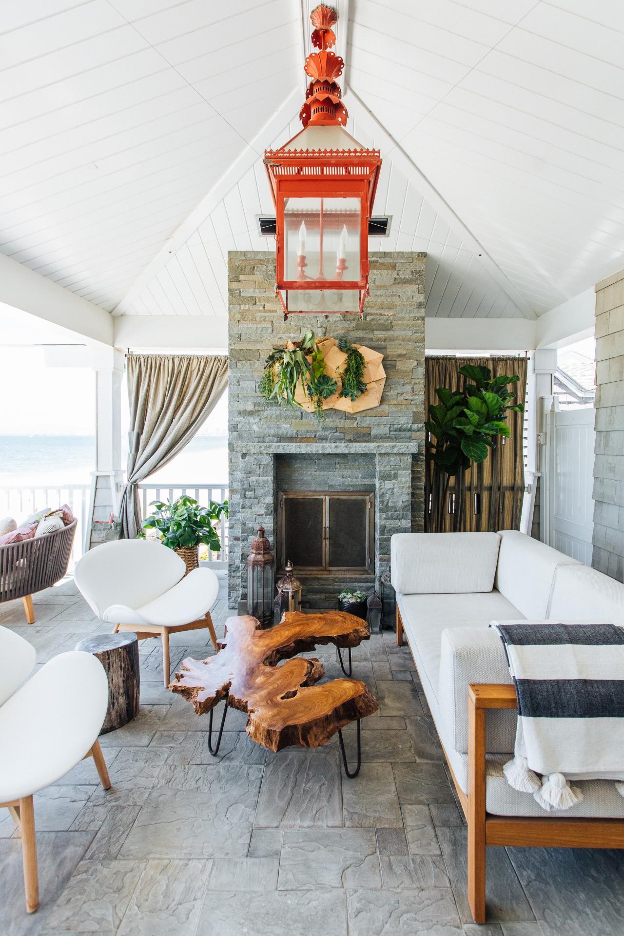 Cape Cod Style Porch Features Midcentury Furniture Hgtv