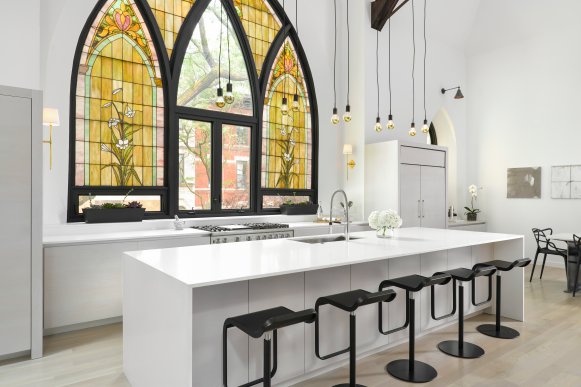 Kitchen With Stained Glass Window