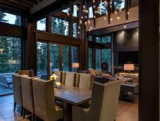 Rustic Great Room With Windows