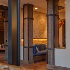 Rustic Column Entrance to Lounge