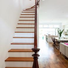 Traditional Mahogany Staircase and Wall Niche