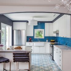 Blue and Gray Vintage Inspired Kitchen 