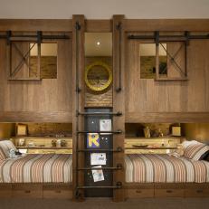Neutral Rustic Side-By-Side Bunk Beds