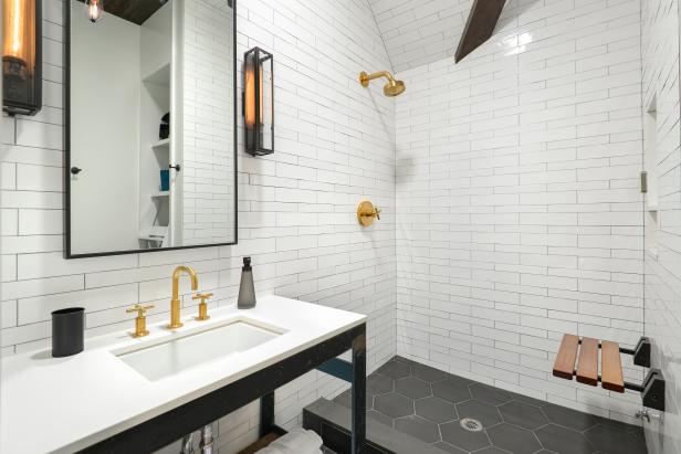 White Bathroom With Subway Tile
