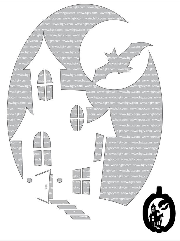 haunted house template for pumpkin carving