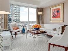 Manhattan High-Rise Living Room: Urban Style in Shades of Beige