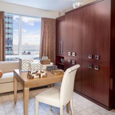 Contemporary Living Nook With a Manhattan Skyline View