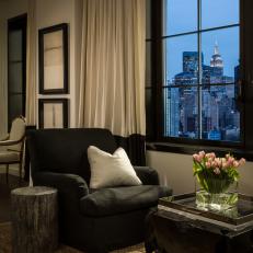 Black Armchair and Empire State View