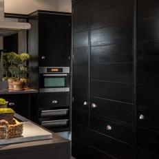 Transitional Kitchen With Black Cabinets