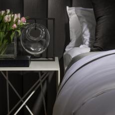 White Nightstand With Tulips