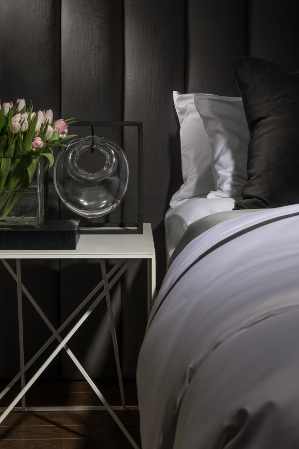 White Nightstand With Tulips HGTV