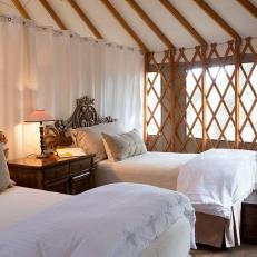 Neutral Transitional Yurt With Room for Guests
