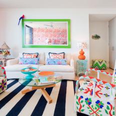 Living Area Features Colorful Furnishings & Decor