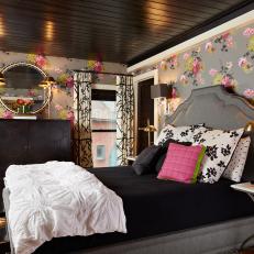 Chic, Girly Bedroom With Floral Wallpaper