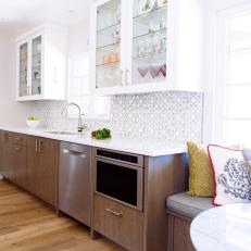 Bright & Airy Galley Kitchen With a Window Seat
