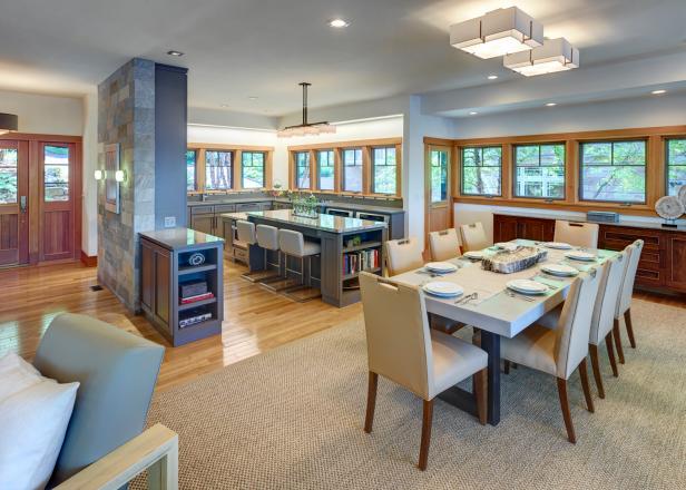 Open Floor Plan Kitchen and Dining Room is Contemporary