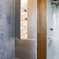Gray Bathroom Cabinet and Drawers
