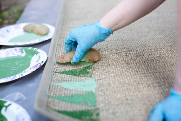 Potato Stamp Rug