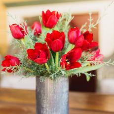 Red Tulips and Juniper