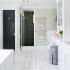 Light, Bright Master Bathroom With Bold Pops of Contrast